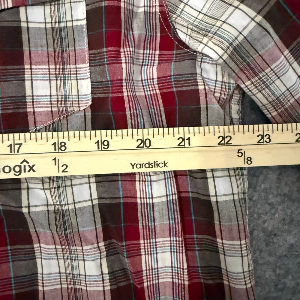 Levis Mens XL Modern Fit Plaid Western Pearl Snap Long Sleeve Shirt - Picture 7 of 9